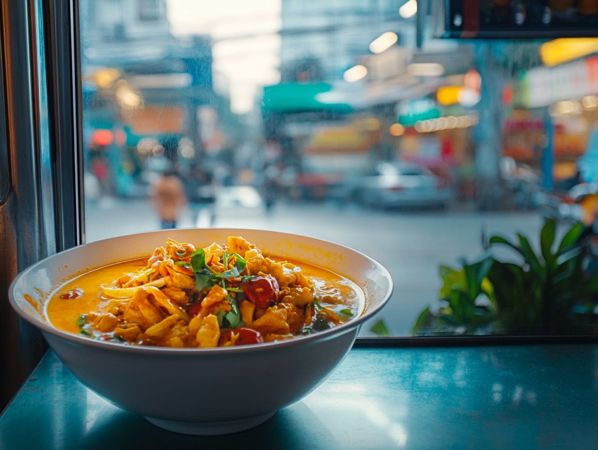 thai dish with herbs on it