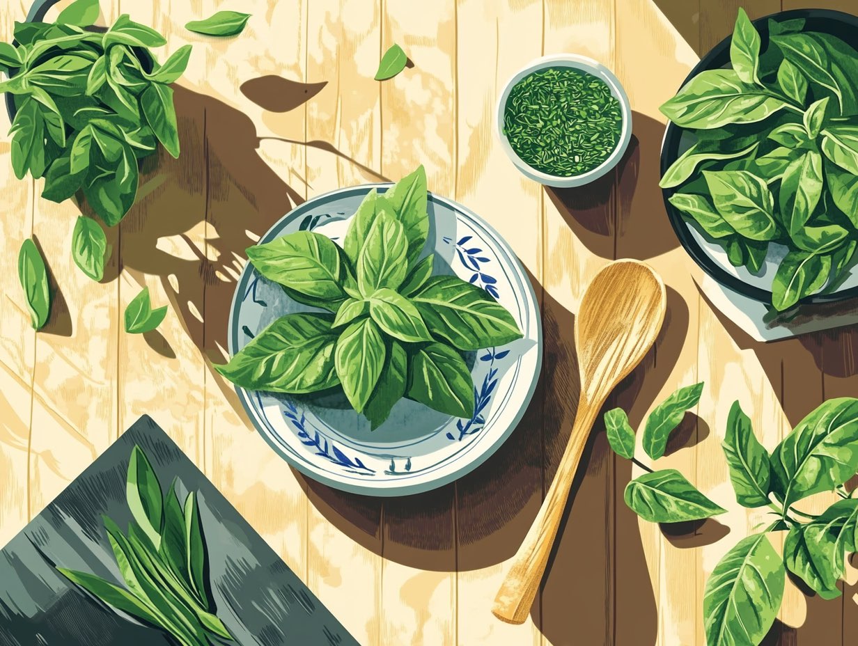 herbs on a dish