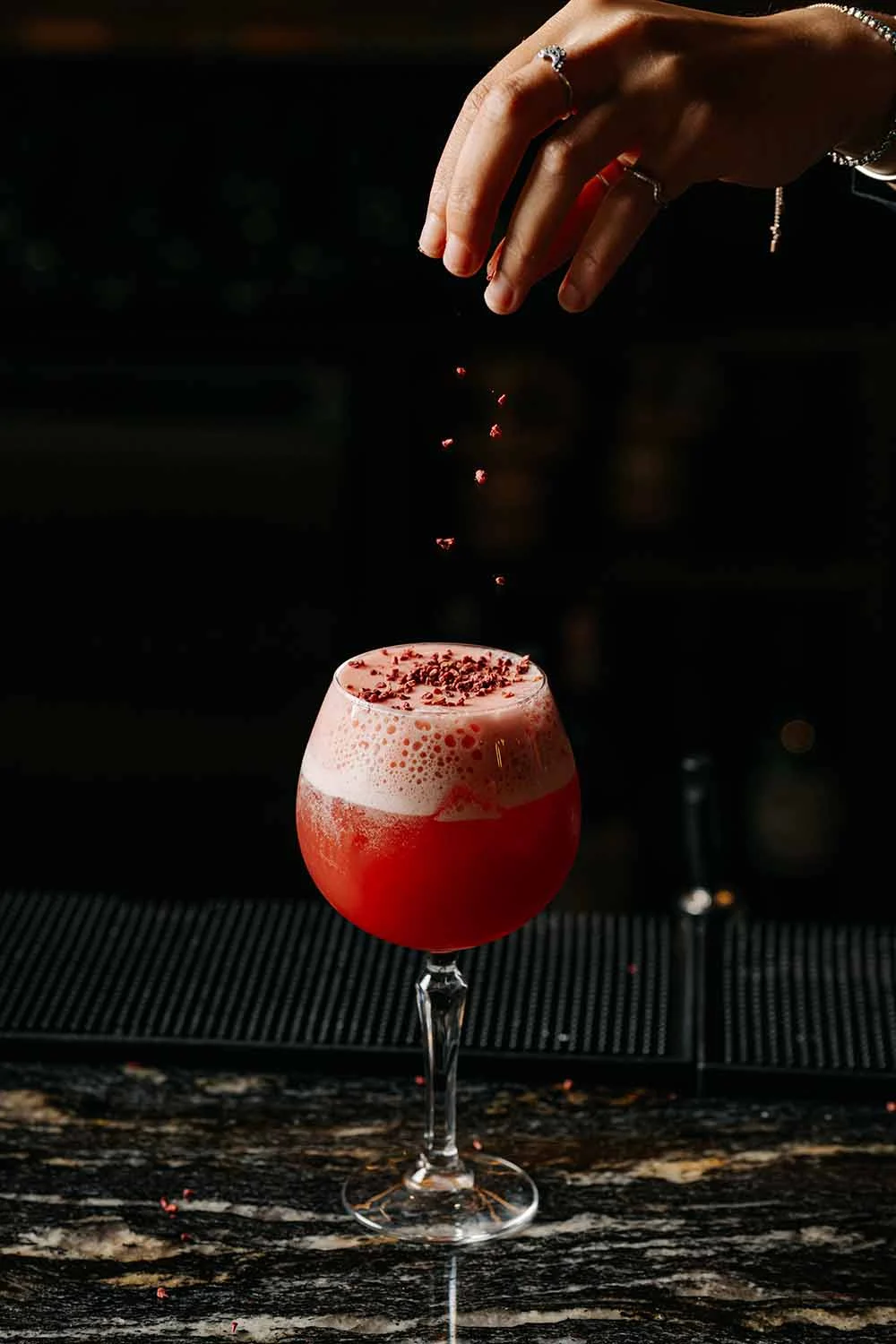 Frosted Cherry gin cocktail at Siamais